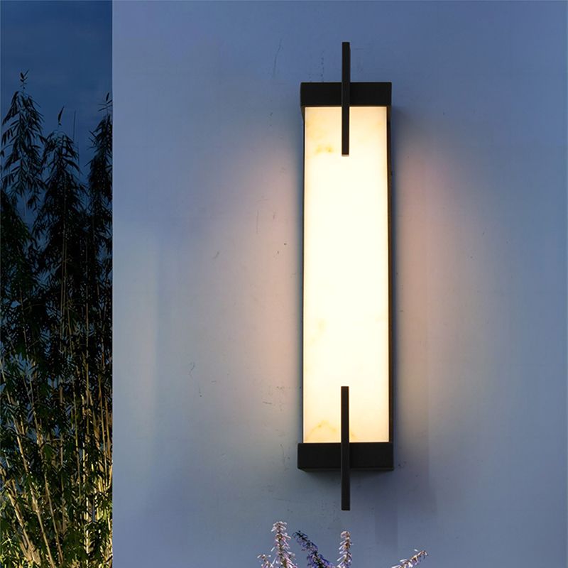 Black Wall Sconce Contemporary Wall Light Fixture for Courtyard
