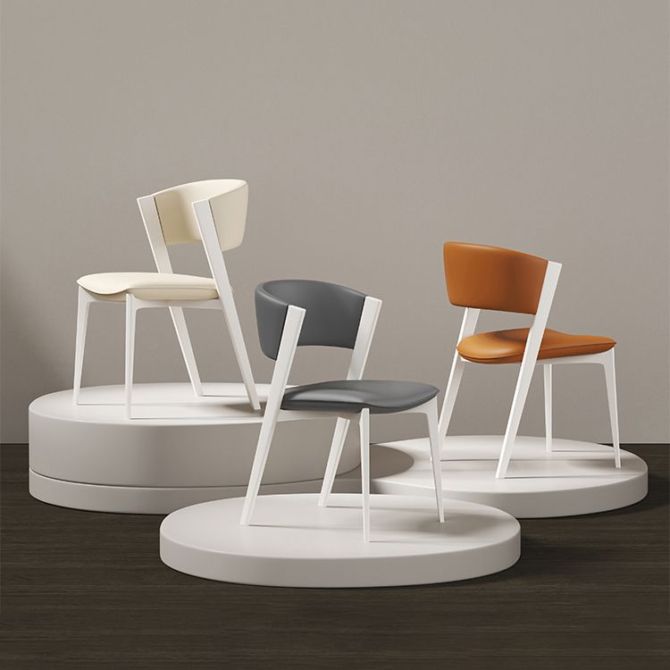 White Legs Modern Open Back Upholstered Dining and Accent Chairs