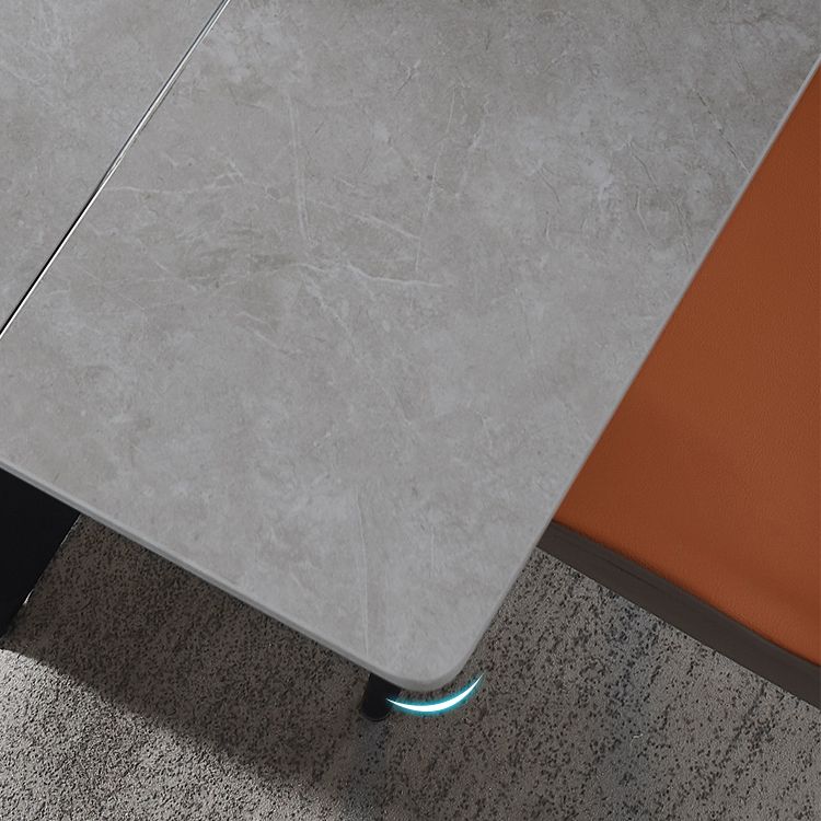 Sintered Stone Modern DiningRoomTableSet with Rectangle Table and Removable Leaf Dinette Set