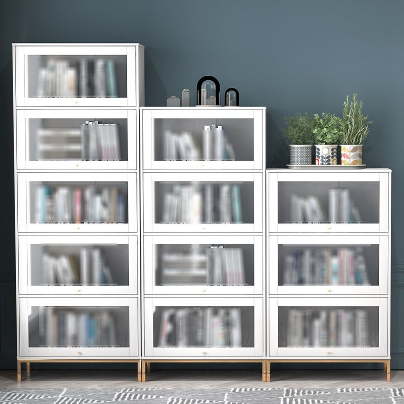 Libreria in legno fabbricata standard chiusa glam con porte di vetro