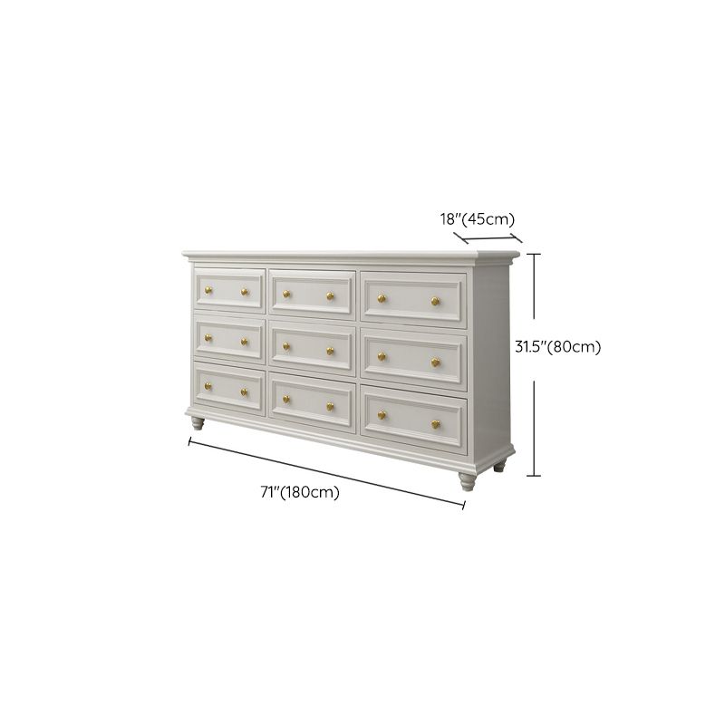 Solid Wood Storage Chest Dresser Classic Glam Chest with Drawers