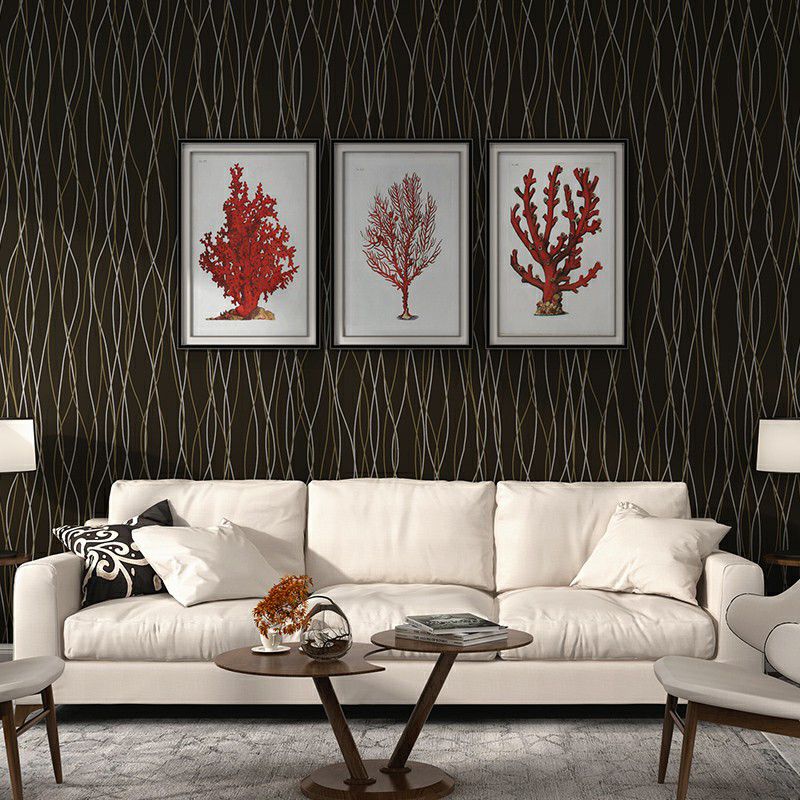Abstract Netting Wallpaper Roll Contemporary Vinyl Wall Decoration for Living Room