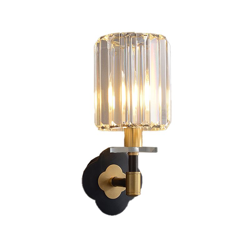 Modern Style Cylinder Wall Light Crystal 1 Light Sconces for Bedroom