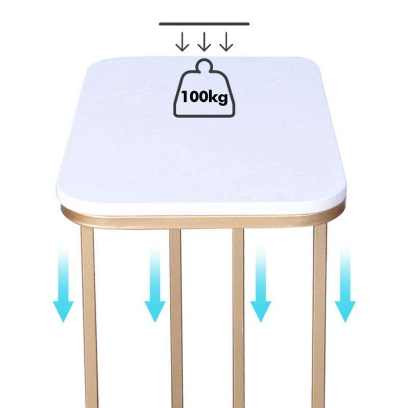 19.7" W Modern End Table Rectangular Slate C Sofa Side Table