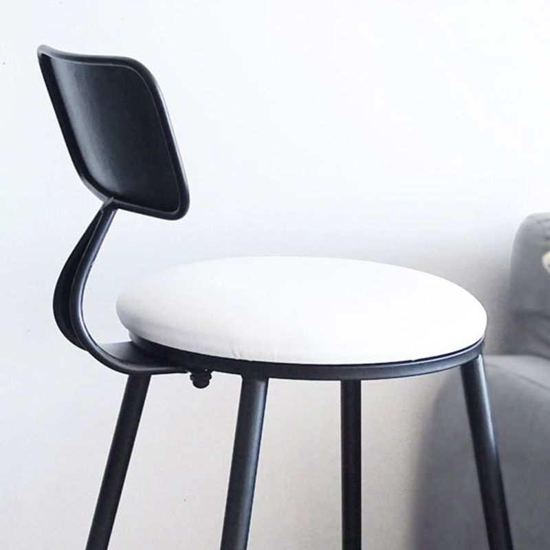 Contemporary Backrest Bar Stools Metal Barstool with Footrest