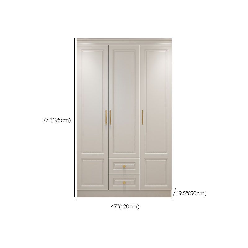 Manufactured Wood White Wardrobe for Home Modern Cabinet with Drawers