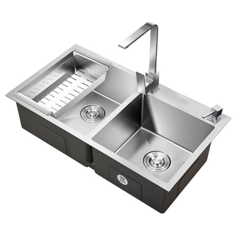Stainless Steel Workstation Sink Dual Mount Modern Kitchen Bar Sink
