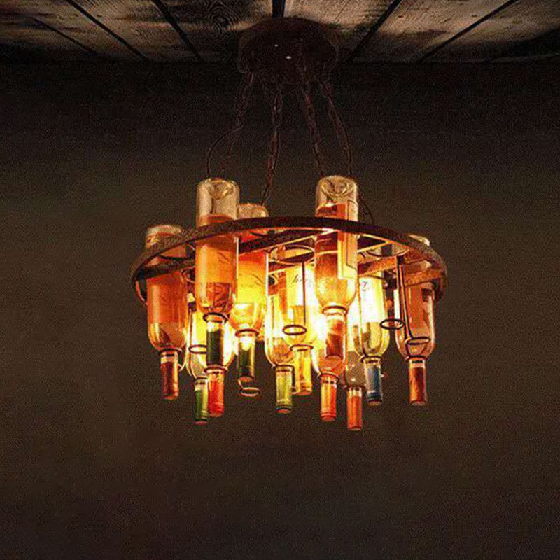 Household Glass Hanging Island Light Industrial Hanging Lighting Fixture for Dining Room