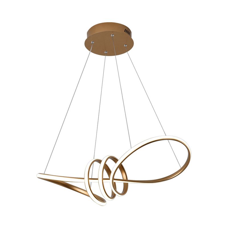 Lampadario a pendente a LED modernista con ombra acrilica kit lampada a spirale in oro a spirale in luce bianca/calda/naturale