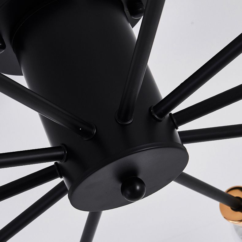 Bare Lampe Sputnik Deckenleuchte im industriellen Retro -Stil Schmiedeeisen halb Flush Mount
