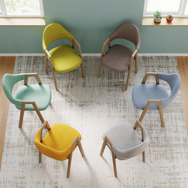 Home Nordric Arm Chair Open Back Wood Stackable Dining Room Chair with Sponge cushion