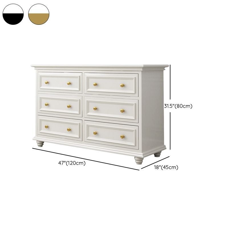 Traditional Storage Chest Solid Wood White Dresser , 23.33-inch Width