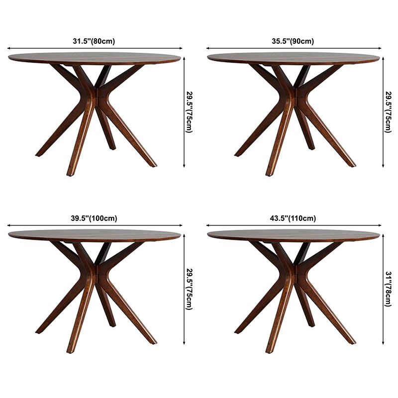 Mesa de comedor redonda contemporánea mesa de pedestal de madera maciza para mesa de cocina del comedor