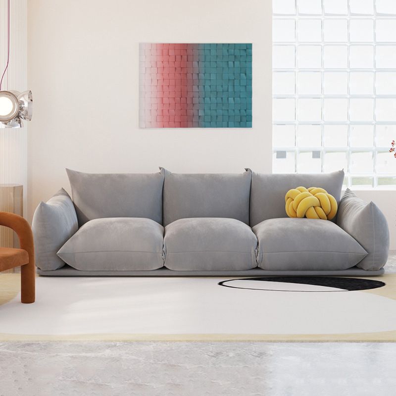 Velvet Pillow Top Arm Sofa with Pillows Back for Living Room