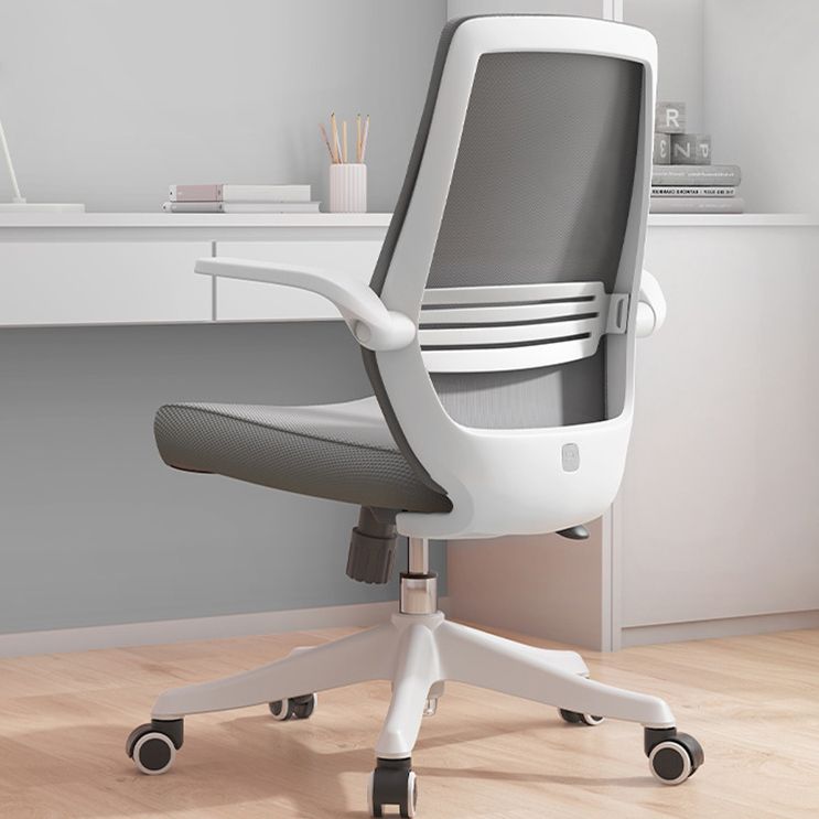 Lumbar Support Desk Chair Flip-Up Armrest Height-adjustable Office Chair