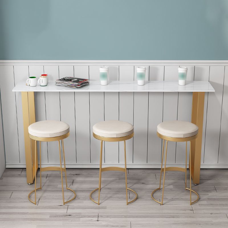 Scandinavian Backless Round BarStools for Home Upholstered Counter Height Stool