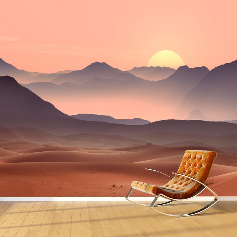 Modern Desert Landscapes Mural Mildew Resistant Wallpaper for Reading Room