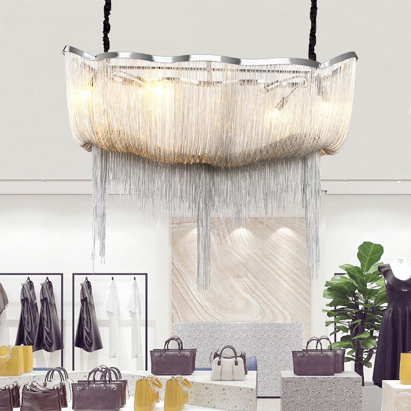 Éclairage linéaire postmoderne chromé