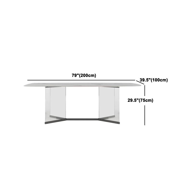 Contemporary Rectangle Sintered Stone Dining Table Set 1/3/4/5/6 Pieces Dining Set