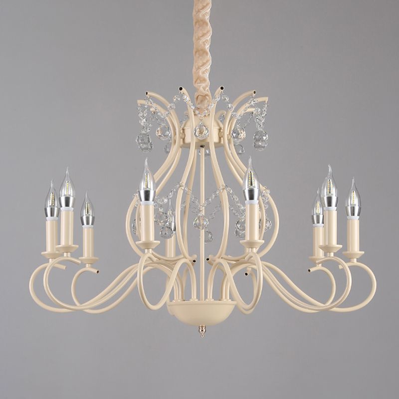 Traditional Unique Chandelier Lights Crystal Chandelier Lighting Fixtures in White
