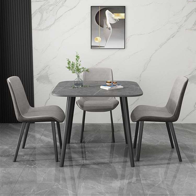 Industriële stijl thuis gesinterde stenen eettafel vierkante vormtafel met 4 potenbasis