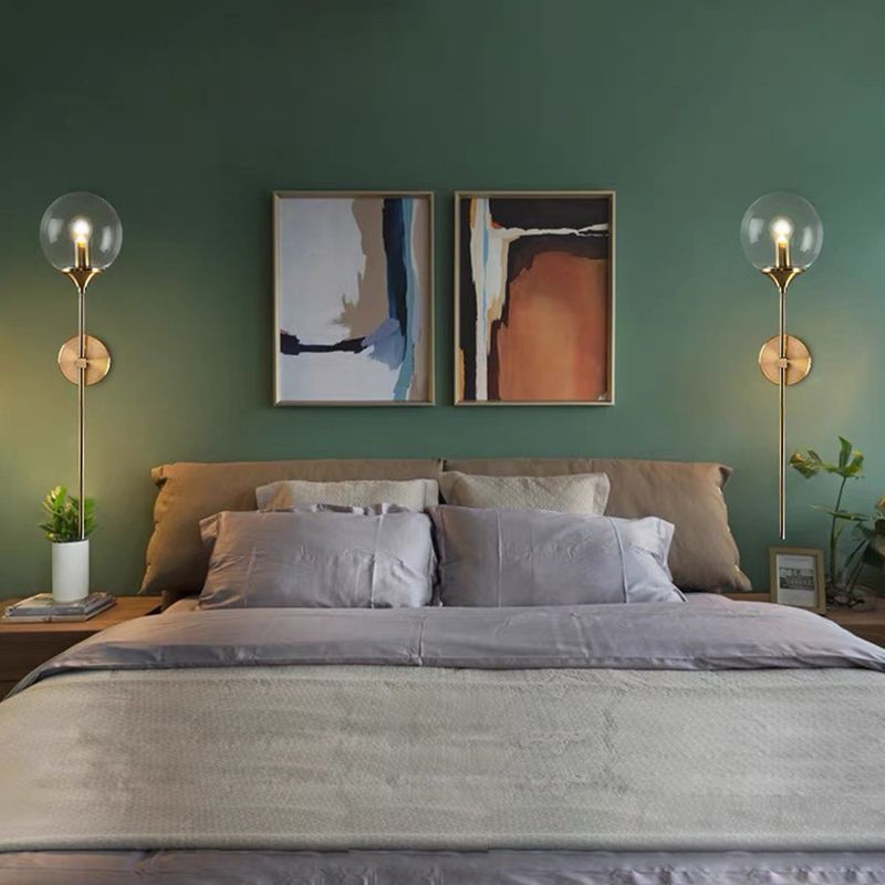 Spherical Wall Sconce Lighting Modern Style Glass 1 Light Wall Mounted Light
