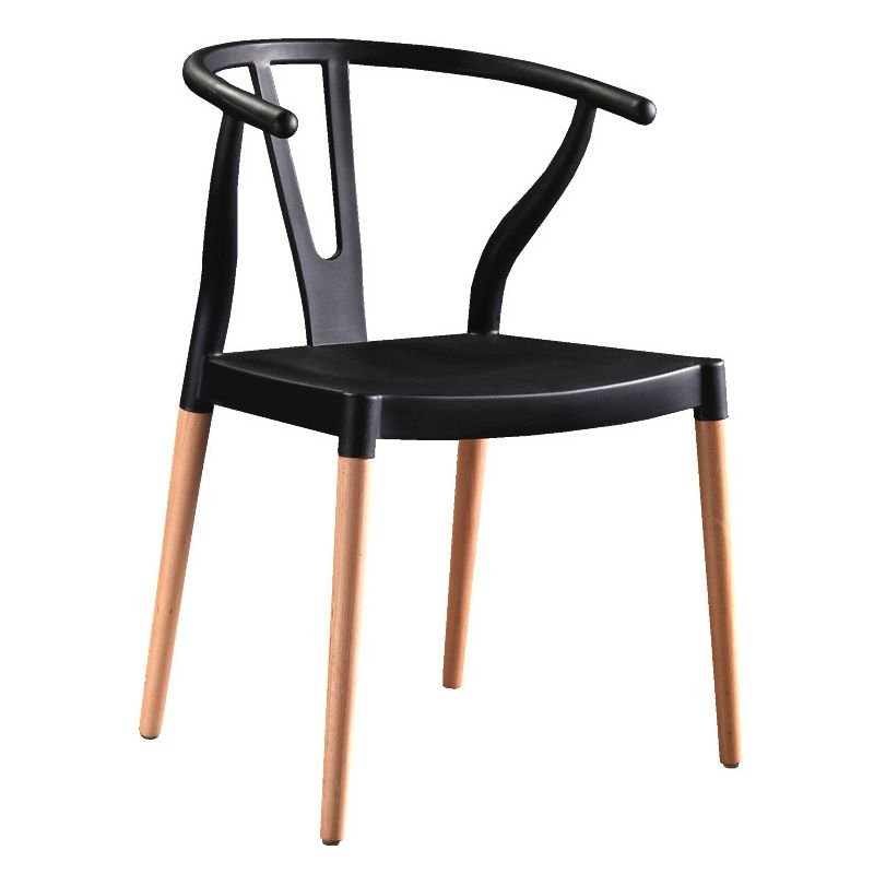 Chaise d'intérieur avec base en bois, chaise d'appoint Wishborn de 22 pouces de large avec 4 pieds pour restaurant