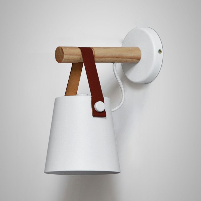 Retro Style Wood Wall Light Bowl Shape 5" Wide Wall Sconce for Living Room