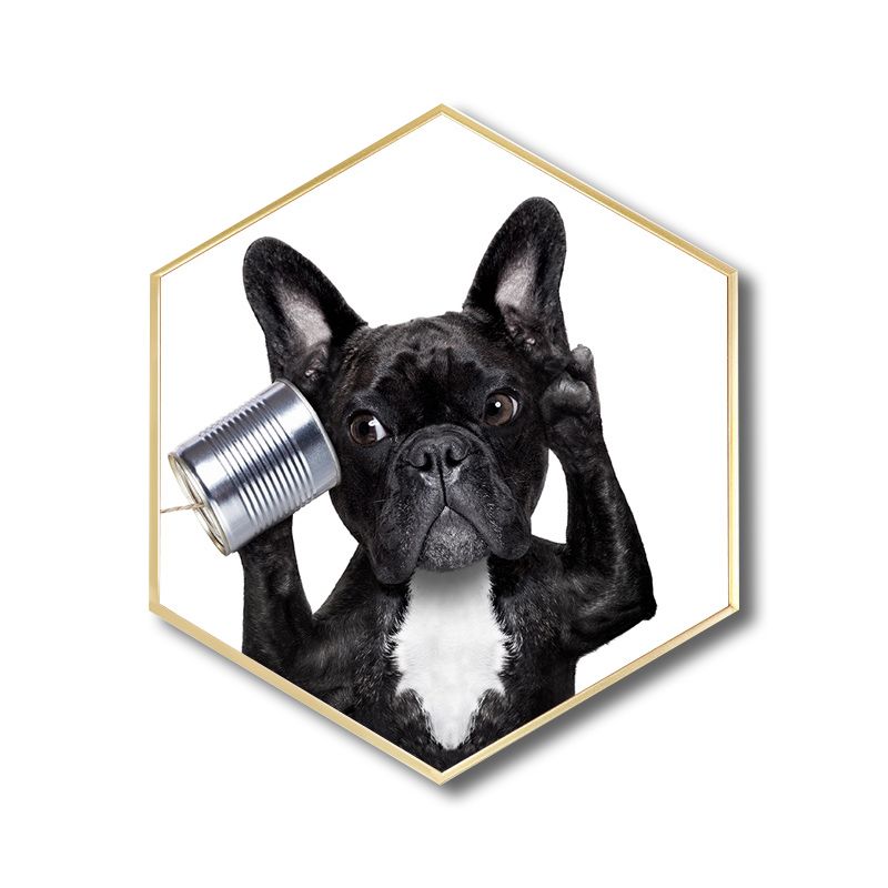 Childrens'Art Bulldog Canvas Print Animals Pastel Color Wall Decor, Multiple Sizes