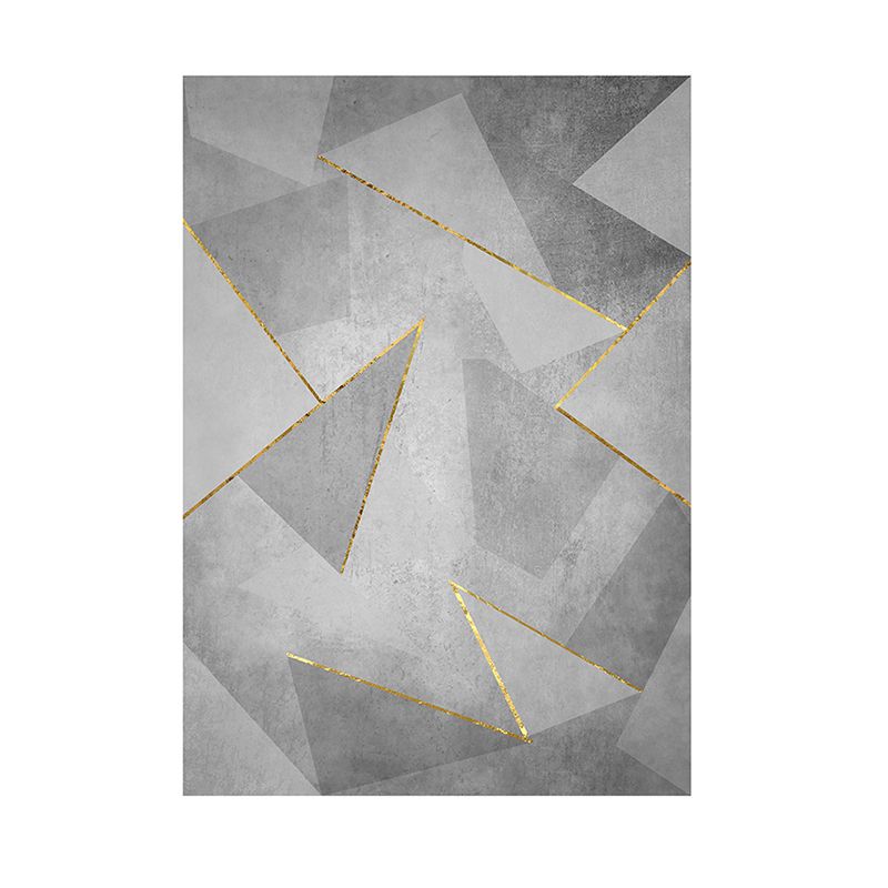 Gray Tone Simplicity Indoor Rug Polyester Geometric Print Carpet Easy Care Rug for Home Decoration