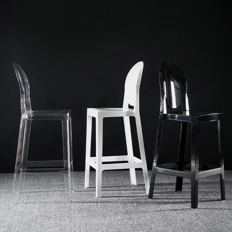 Dining Room Modern Acrylic Barstool 4 Legs Bar Stool with Pedal
