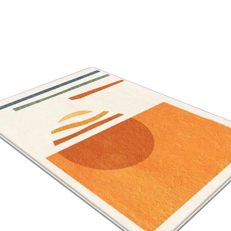 White Modern Rug Polyester Color Lump Rug Washable Rug for Drawing Room