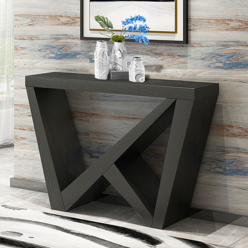 12" W Wood Console Table Mid-Century Modern Rectangle Accent Table for Hall