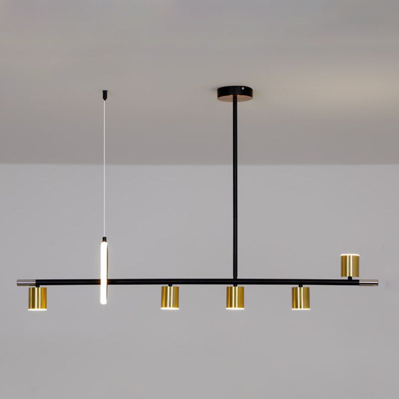 Cylinder Island Lighting Contemporary Metal Island Lighting Fixture for Kitchen