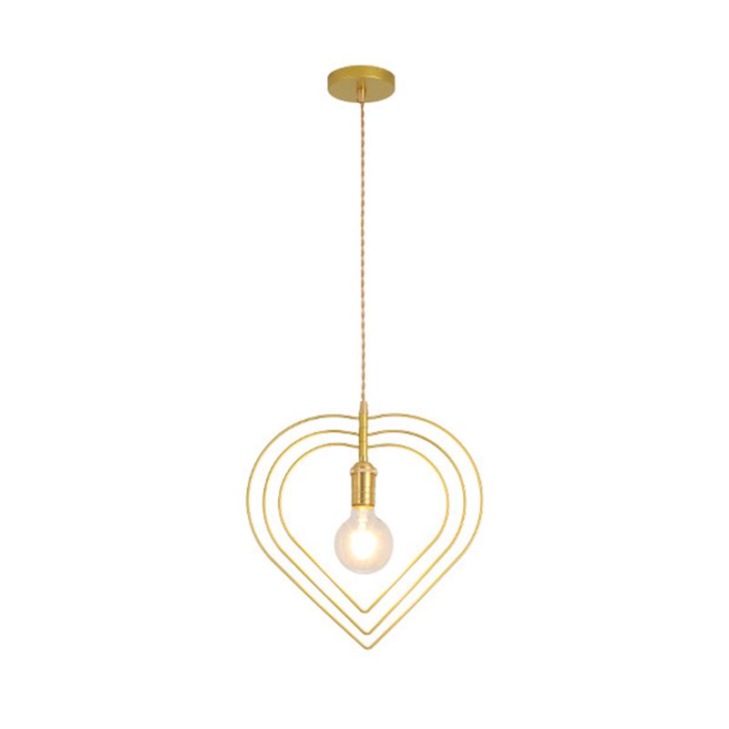 Comedor geométrico Luz de lámpara colgante de estilo loft techo colgante de oro de metal