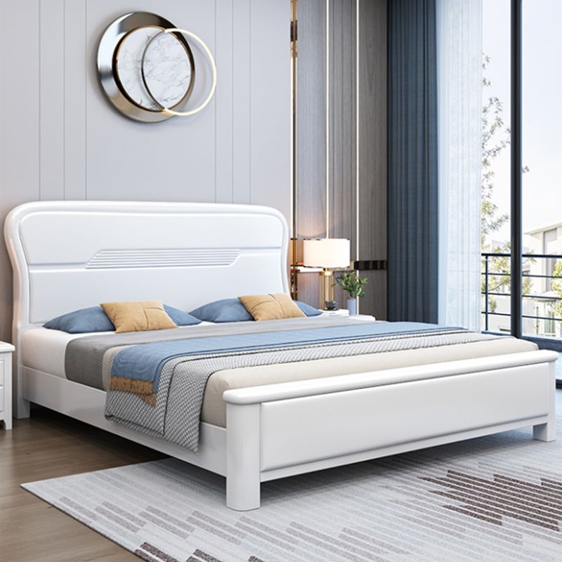 Contemporary Solid Wood Mattress Included Rectangular Panel Standard Bed
