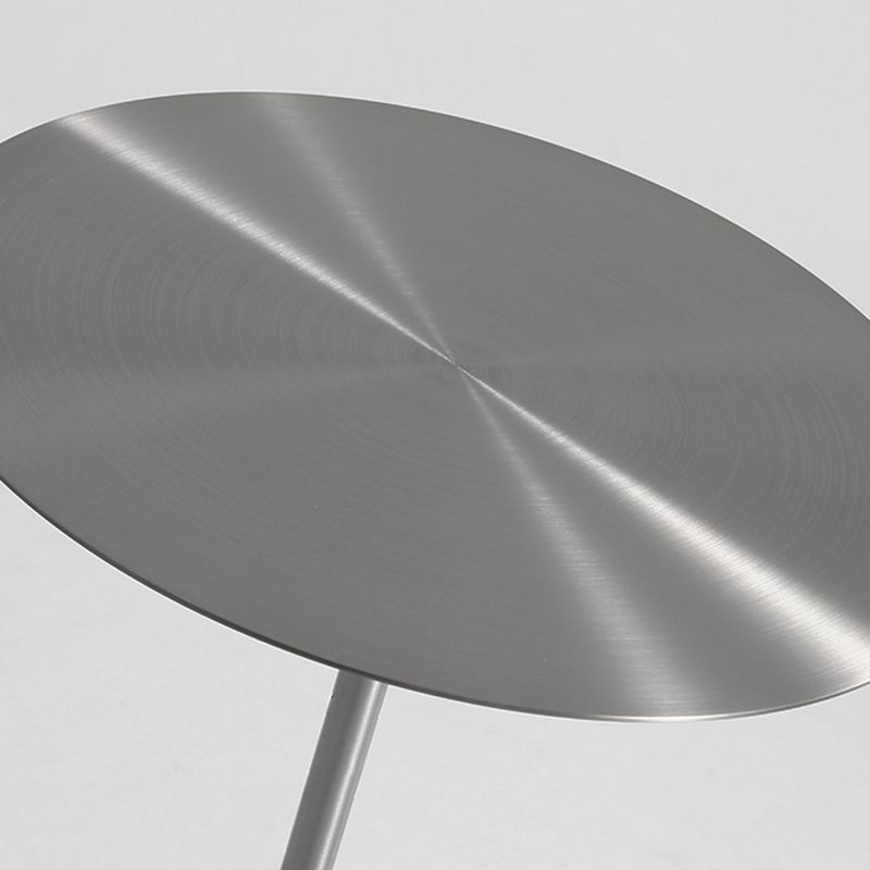 Round Stainless Steel Coffee Table Pedestal 1 Single Cocktail Table