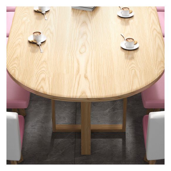 Contemporary Style Office Writing Desk Oval Wooden Writing Desk without Chair