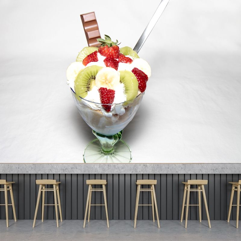 Dessert Shop Wall Mural Decor with Ice Cream Painting Environmental for Decoration