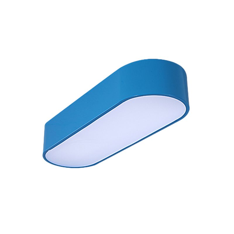 Luminaire encastré LED elliptique pour enfants, finition acrylique rouge/jaune/bleu proche du plafonnier