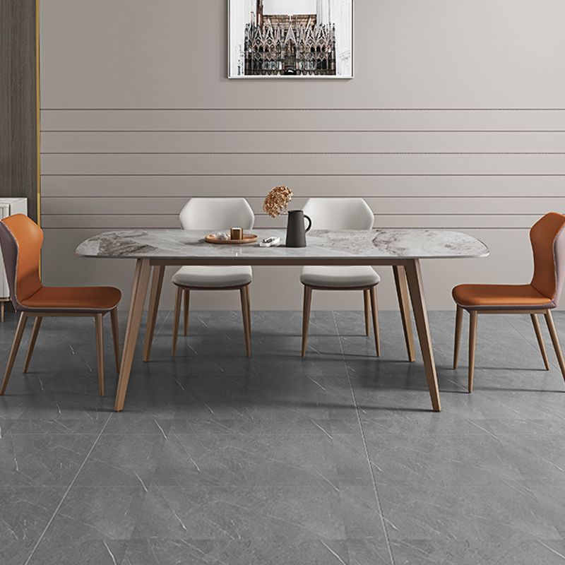 1/2/5/7 Pieces Luxury Dining Set Rectangle Dining Table Set with Leather Chairs