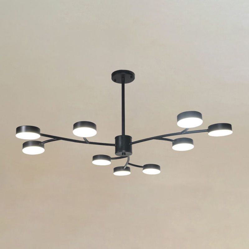 Cilindros de araña colgante de forma de cilindro Fixes de luz colgante de metal contemporáneo