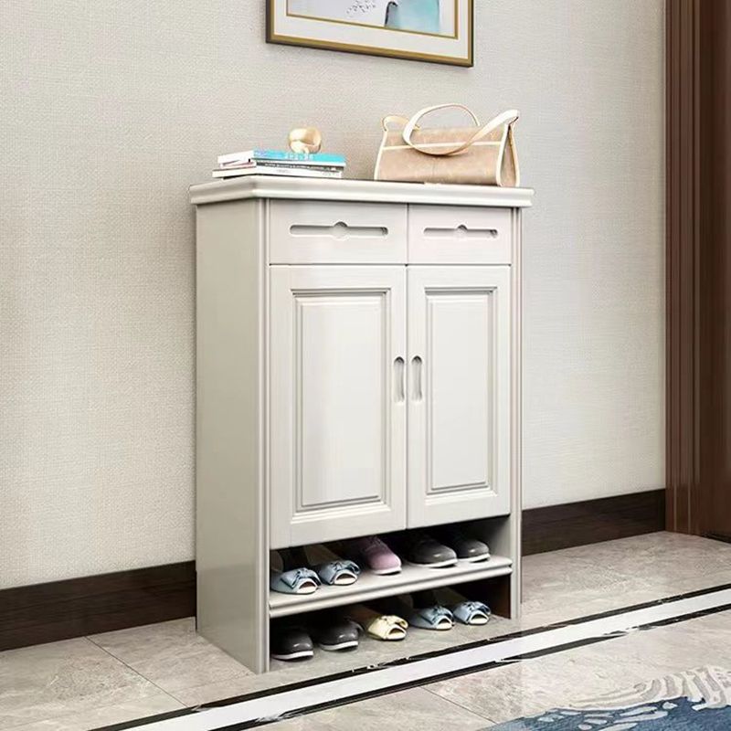 Mid-Century Modern Cabinet Grooves With Doors Rectangle Accent Cabinet