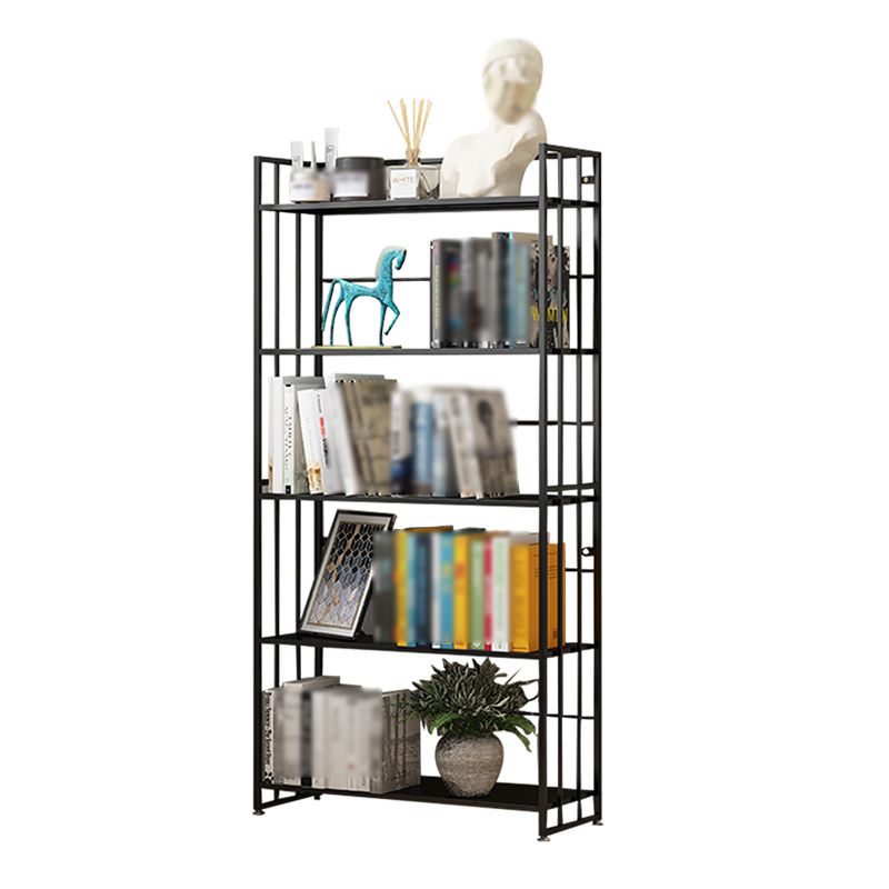 Modern Style Metal Bookshelf Vertical Open Shelf Bookcase for Study Room