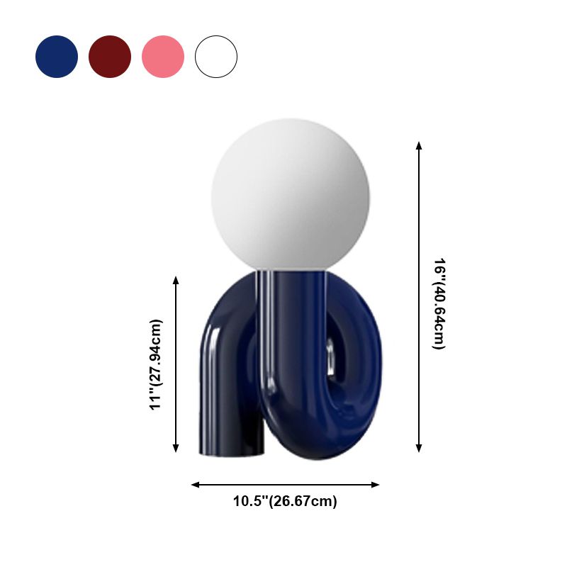 Sfera lampade da tavolo notturno in vetro contemporaneo 1 lampada leggera per camera da letto