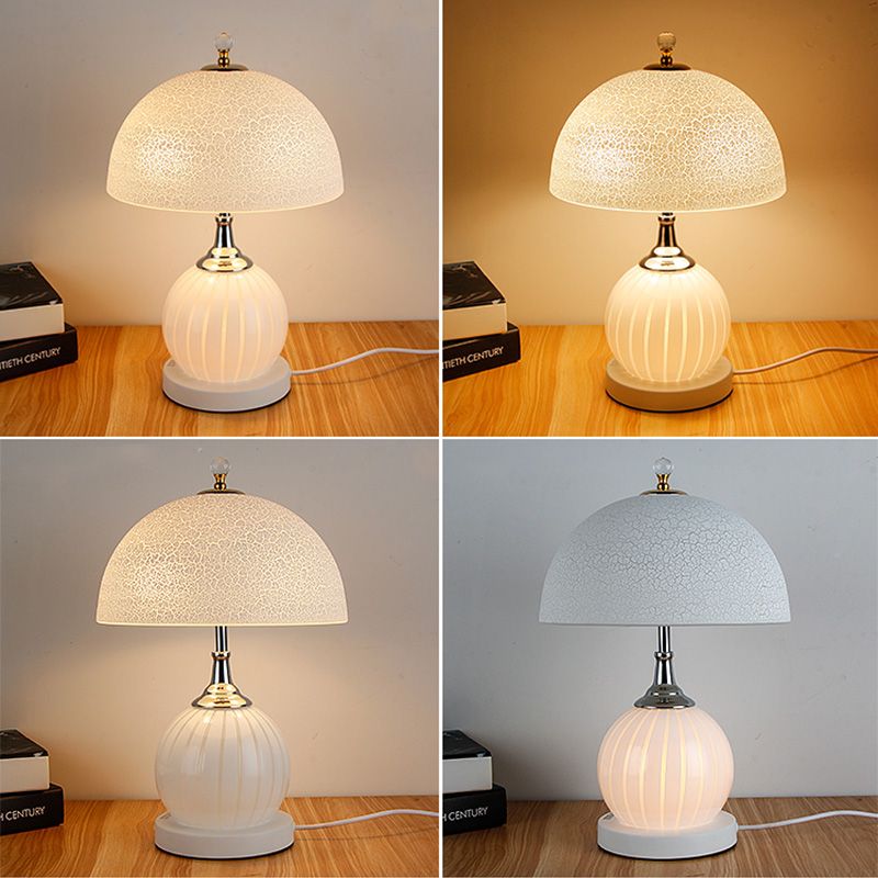 Dome Glass Nightstand Lamp Minimalist 2-Light Table Lighting for Living Room