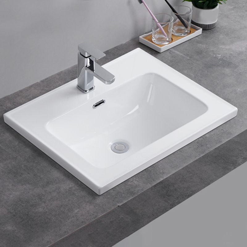 Modern Bathroom Sink Rectangular Trough Sink (Not Included Faucet)