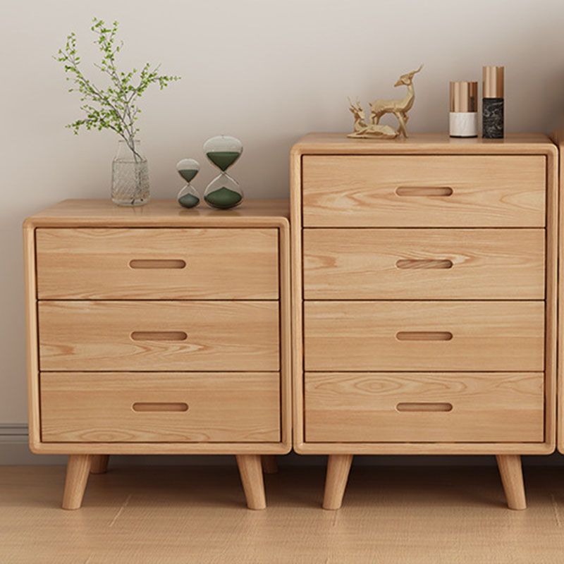 Contemporary Solid Wood Storage Chest Bedroom Vertical Chest with Drawers