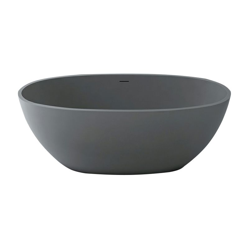 Modern Soaking Freestanding Bath Tub Stone Oval Bathtub with Overflow Trim