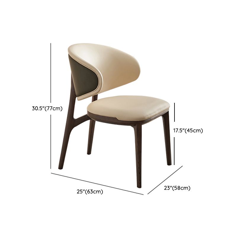 Open Back Solid Wood and Upholstered Contemporary Dining Chairs